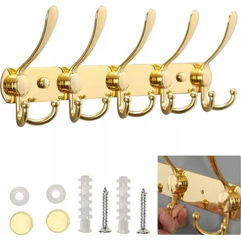 Věšák Nástěnný Věšák na Oblečení Háček do Koupelny Zlatý NEREZOVÁ OCEL