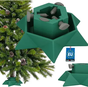 Vánoční dekorace Stojan na živý vánoční stromek do 2 m s nádobou na vodu hvězda zelený - 39,5 cm \ 39,5 cm