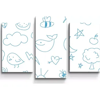 Obraz Sablio Obraz - 3-dílný Kreslení nejmenších - 75x50 cm