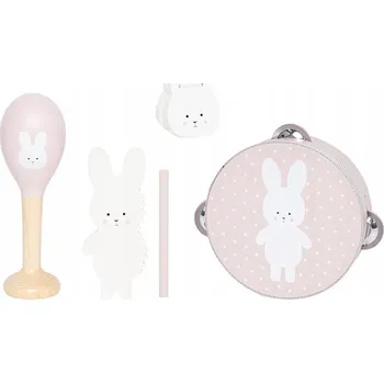 Dřevěná hračka Dřevěná hudební sada Králíček pro děti od 18 měsíců