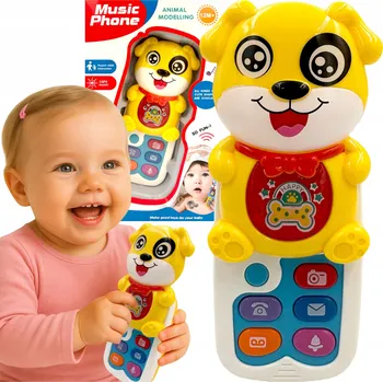 Hračka pro nejmenší Telefon pro děti For Fun 21 cm x 13 cm žlutý