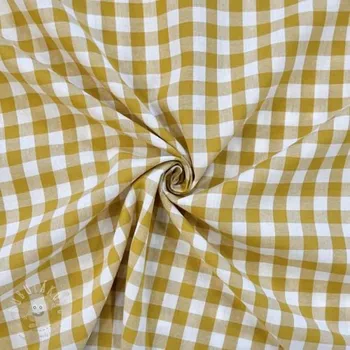 Bavlněná látka Check ochre