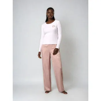 Dámské noční prádlo Sinsay - Pyžamo s dlouhým rukávem a kalhotami z lehké tkaniny Barbie - krémová - 240GF-01X - 240GF-01X-XS