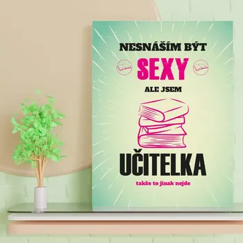 Plechová cedule Sablio Dárková cedulka Nesnáším být sexy, ale jsem učitelka: 30x40 cm