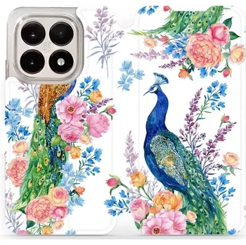 Pouzdro na mobilní telefon Flipové pouzdro Mobiwear - Xiaomi 15T - MX08S Pávi (Knížkové flip pouzdro, obal, kryt na mobil Xiaomi 15T - MX08S Pávi, materiál Umělá kůže + TPU - ochrana 360°, stojánek, silikonová vanička, magnetické zavírání)