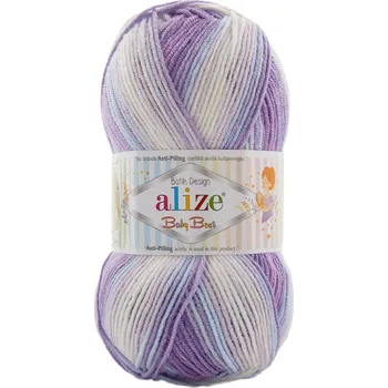 Galanterie Alize Příze Baby best batik 3483 fialovo-bílá