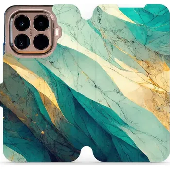 Pouzdro na mobilní telefon Flipové pouzdro Mobiwear - Xiaomi 15T Pro - VP37S Zlatavý a zelenkavý mramor (Knížkové flip pouzdro, obal, kryt na mobil Xiaomi 15T Pro - VP37S Zlatavý a zelenkavý mramor, materiál Umělá kůže + TPU - ochrana 360°, stojánek, silikonová vanička, magnetické)