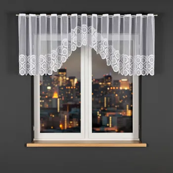 Záclona Dekorační oblouková krátká záclona na žabky MALWINA 80 bílá 410x80 cm MyBestHome