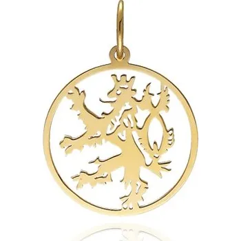 Šperk Přívěšek ze žlutého zlata český dvouocasý lev ZZ1477F + dárek zdarma