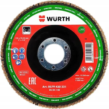 Brusný kotouč Wurth Lamelový brusný kotouč na nerezovou ocel G120 125mm x1 kus