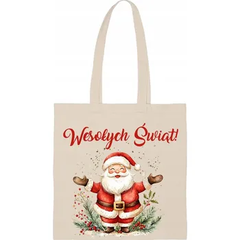 Obraz BAVLNĚNÁ TAŠKA vánoční na dárky nákupy Mikuláš