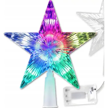 Vánoční dekorace LED HVĚZDA NA VÁNOČNÍ STROMEK ŠPIČKA MULTIKOLOR SVĚTÝLKA DEKORACE