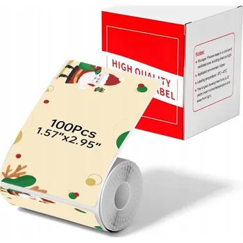 Samolepící etiketa Vánoční samolepicí etikety 40x75mm samolepky do tiskárny Phomemo M