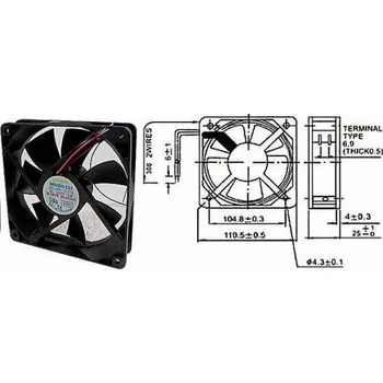 PC ventilátor DC ventilátor 120 x120 x 25 mm 12V 2300 ot/min