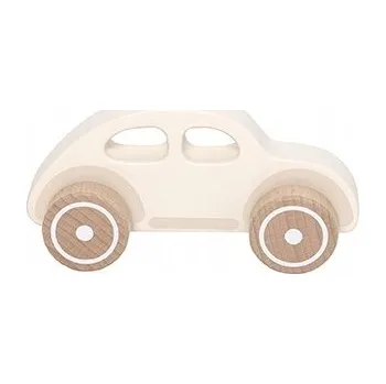 Dřevěná hračka Jabadabado: Dřevěné autíčko na tlačení, béžové C2553