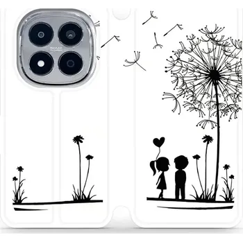 Pouzdro na mobilní telefon Flipové pouzdro Mobiwear - Xiaomi Redmi Note 15 Pro 5G - MH16P Dvojice s pampeliškou (Knížkové flip pouzdro, obal, kryt na mobil Xiaomi Redmi Note 15 Pro 5G - MH16P Dvojice s pampeliškou, materiál Umělá kůže + TPU - ochrana 360°, stojánek, silikonová)