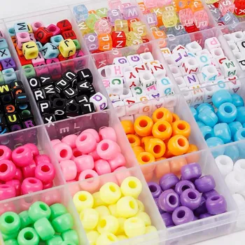 Dětské navlékací korálky 4700 Ks, 72 barev Korálky Pony Duhový korálek Kandi do sady pro kutily