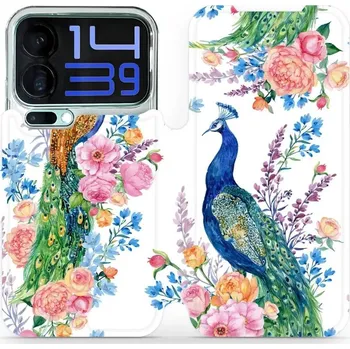 Pouzdro na mobilní telefon Flipové pouzdro Mobiwear - Xiaomi 17 Pro Max - MX08S Pávi (Knížkové flip pouzdro, obal, kryt na mobil Xiaomi 17 Pro Max - MX08S Pávi, materiál Umělá kůže + TPU - ochrana 360°, stojánek, silikonová vanička, magnetické zavírání)
