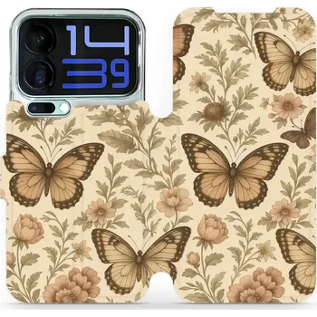 Pouzdro na mobilní telefon Flipové pouzdro Mobiwear - Xiaomi 17 Pro Max - VP92S Motýlové (Knížkové flip pouzdro, obal, kryt na mobil Xiaomi 17 Pro Max - VP92S Motýlové, materiál Umělá kůže + TPU - ochrana 360°, stojánek, silikonová vanička, magnetické zavírání)