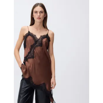 Dámské šaty Reserved - Krajková tunika - tmavě hnědá - 458IM-89X - 458IM-89X-S