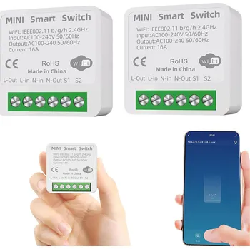 Elektrická zásuvka Chytrá Zásuvka s Relé 16A WiFi TUYA Smart Life, 2 kusy