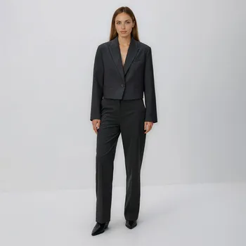 Dámské kalhoty Reserved - Proužkované kalhoty - tmavě šedá - 878HU-90M - 878HU-90M-38