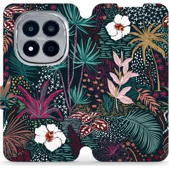 Pouzdro na mobilní telefon Flipové pouzdro Mobiwear - Xiaomi Redmi Note 15 Pro 5G - VP13S Temná flóra (Knížkové flip pouzdro, obal, kryt na mobil Xiaomi Redmi Note 15 Pro 5G - VP13S Temná flóra, materiál Umělá kůže + TPU - ochrana 360°, stojánek, silikonová vanička, magnetické)