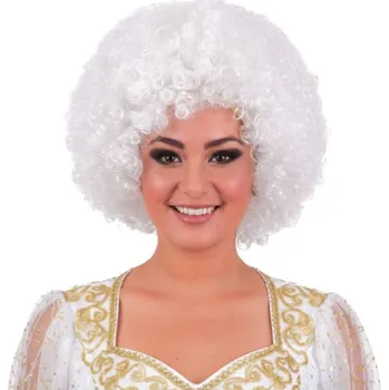 Karnevalová paruka Andělská paruka afro bílá anděl
