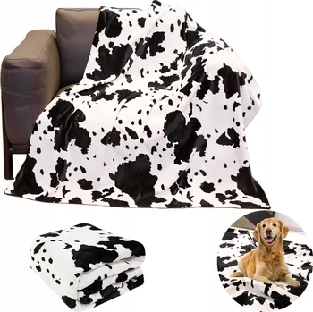 Dětská deka DEKA VZOR KRAVY MIKROVLÁKNO LEHKÁ PŘEHOZ NA POHOVKU 130*150CM