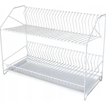 Odkapávač na nádobí Odkapávač na nádobí s odkapávací miskou, 2patrový, 60 cm, bílý