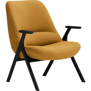 Křeslo Teulat Nízké žluté křeslo Dins s černou dřevěnou podnoží