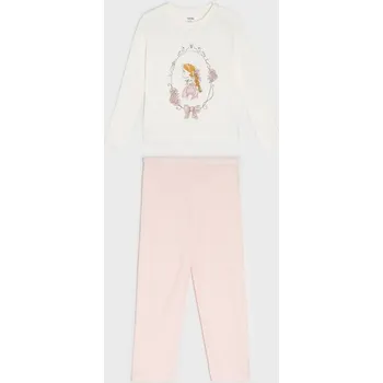 Sinsay - Bavlněná dvoudílná pyžama s potiskem - krémová - 505EV-01X - 505EV-01X-128