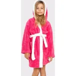 Dívčí soft župan Králíček tmavě růžový s oušky 110/116