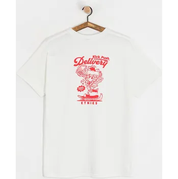 Pánské tričko Etnies Kick Push (white/red) XL, bílá