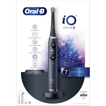 Elektrický zubní kartáček Oral-B iO Series 9 Black Onyx elektrický zubní kartáček, magnetický, senzor tlaku, 7 režimů, OLED displej, AI, černý