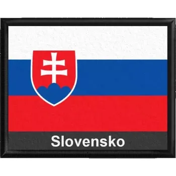 Textilie k potisku Pelisport Slovenská vlajka s textem tištěná Černý rámeček