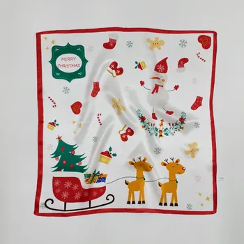 Šátek HEDVÁBNÝ SVĚT Veselé Vánoce bílý