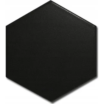 Dlažba Obkladová dlaždice černá EQUIPE SCALE HEXAGON BLACK MATT 12,4x10,7
