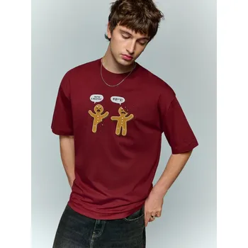 Pánská móda Vánoční tričko - XL - House - kaštanové - 197IT-83X