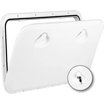 rozdělovač topení Nuova Rade Inspekční víka Top Line se zámečkem a s otevíracími dvířky, 6 rozměrů Celkový rozměr: 460 (A) x 510 (B) mm