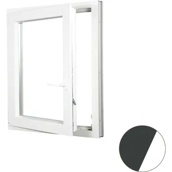Okno ALUPLAST Plastové okno jednokřídlo antracit/bílé 60x150 Otvírání: Levé, Zasklení: Dvojsklo Ug= 1,1