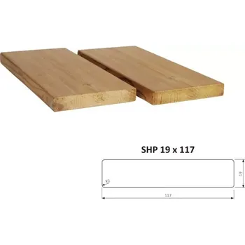 Příslušenství pro plot Hoblované prkno SHP 19 x 117 x 3000 mm - THERMOWOOD