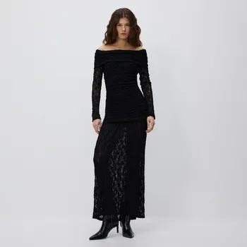 Dámské šaty Reserved - Strukturované maxi šaty - černý - 312HU-99X - 312HU-99X-XL