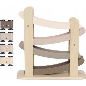 Dřevěná hračka Jabadabado: Dřevěná skluzavka pro auta, přírodní W7246