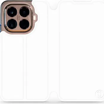 Pouzdro na mobilní telefon Flipové pouzdro Mobiwear - Xiaomi 15T Pro - Bílé a šedé (Knížkové flip pouzdro, obal, kryt na mobil Xiaomi 15T Pro - Bílé a šedé, materiál Umělá kůže + TPU - ochrana 360°, stojánek, silikonová vanička, magnetické zavírání)