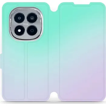 Pouzdro na mobilní telefon Flipové pouzdro Mobiwear - Xiaomi Redmi Note 15 Pro 5G - VP63S Mátový a fialový odstín (Knížkové flip pouzdro, obal, kryt na mobil Xiaomi Redmi Note 15 Pro 5G - VP63S Mátový a fialový odstín, materiál Umělá kůže + TPU - ochrana 360°, stojánek, silikonová)