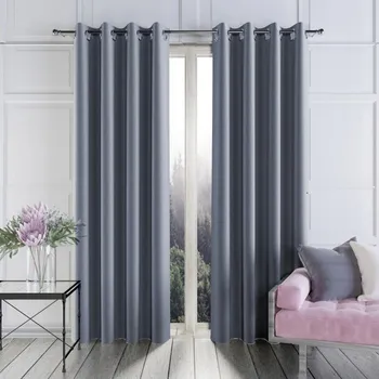 Obraz Zatemňovací závěs na kroužcích VELUR Moradi Tmavě šedá 140x250cm