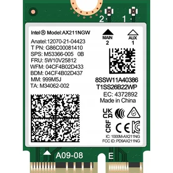 Síťová karta Interní síťová karta do notebooku Intel AX211 CNVio2 WiFi 6E + Bluetooth