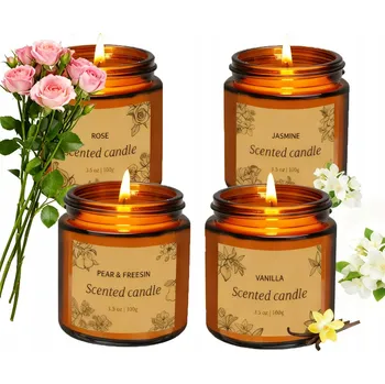 Svíčka Sada vonných sójových svíček jako dárek 100g DÁREK Vonné svíčky 4x