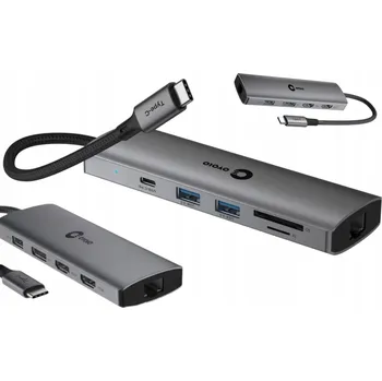 IP kamera USB-C HUB pro Apple s porty a nabíjením 100W jedním kabelem, podpora 2 monitorů